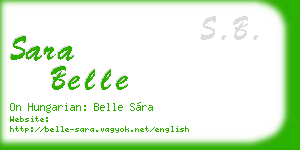 sara belle business card